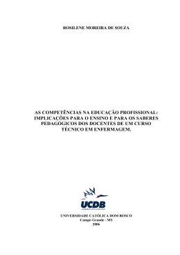 as compet&ecirc;ncias na educa&ccedil;&atilde;o profissional