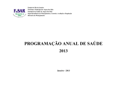 programa&ccedil;&atilde;o anual de sa&uacute;de 2013