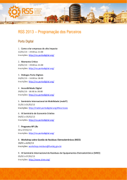 RSS S 2013 – Progr ramação o dos P arceiros s