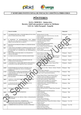 P&Ocirc;STERES- 28 de agosto -quinta feira