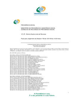 PREVID&Ecirc;NCIA SOCIAL MINIST&Eacute;RIO DA PREVID&Ecirc;NCIA E