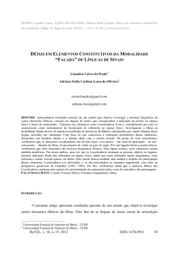 D&ecirc;ixis em elementos constitutivos da modalidade &ldquo;falada&rdquo; de