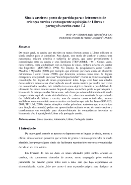Sinais caseiros - Instituto de Letras e Ling&uuml;&iacute;stica