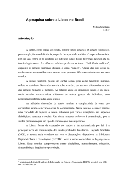 A pesquisa sobre a Libras no Brasil