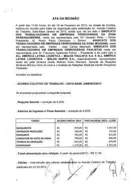 da 4ª Reunião Data Base Janeiro/2013