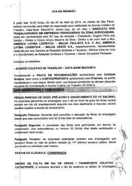 ATA DA REUNIÃO - Sindicato Sorocabana