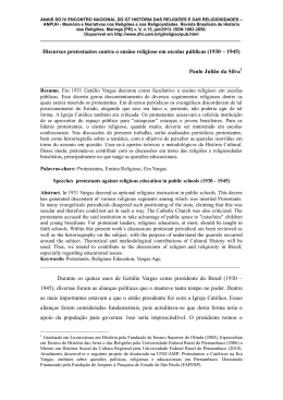 Discursos protestantes contra o ensino religioso em escolas p&uacute;blicas