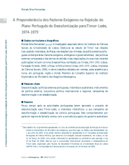 A Preponder&acirc;ncia dos Factores Ex&oacute;genos na Rejei&ccedil;&atilde;o do Plano