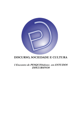 I EPED I Encontro de pesquisadores em estudos discursivos