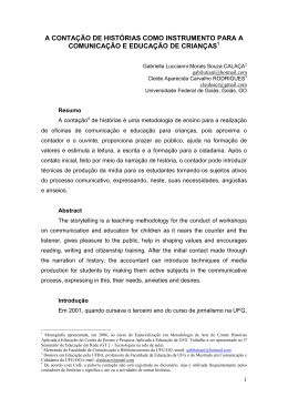 A contacao de historias como instrumento para a comunicacao e