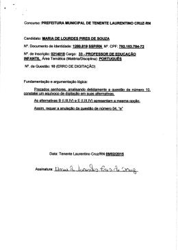 Concurso: PREFEITURA MUNICIPAL DE TENENTE