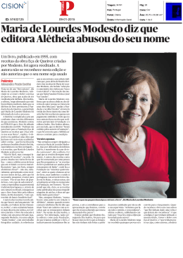 Maria de Lourdes Modesto diz que editora Alêtheia abusou
