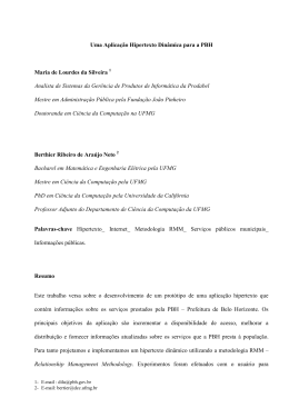 Uma Aplicação Hipertexto Dinâmica para a PBH Maria de Lourdes