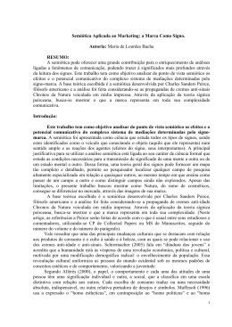 Semi&oacute;tica Aplicada ao Marketing: a Marca Como Signo
