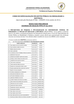 Resultado Preliminar - Universidade Federal do Maranhão
