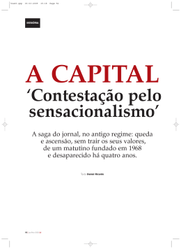 `Contestação pelo sensacionalismo`