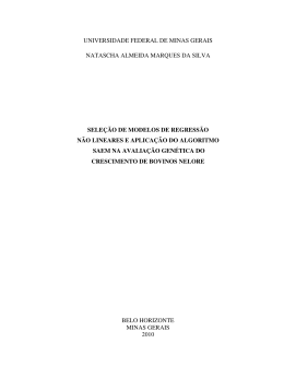 Sele&ccedil;&atilde;o de Modelos de Regress&atilde;o N&atilde;o Lineares e Aplica&ccedil;&atilde;o do