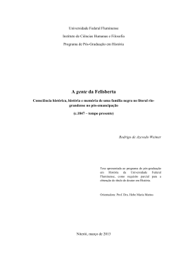 A gente da Felisberta - Hist&oacute;ria - Universidade Federal Fluminense