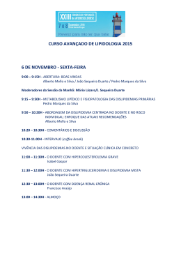 Programa do Curso Avan&ccedil;ado de Lipidologia