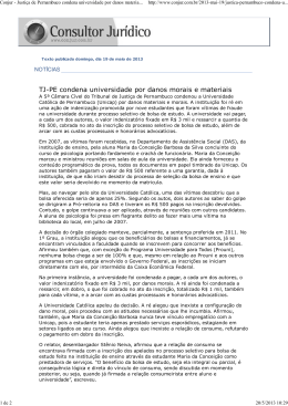 Conjur - Justi&ccedil;a de Pernambuco condena universidade por