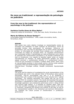 Do novo ao tradicional: a representa&ccedil;&atilde;o da psicologia no