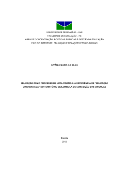 Educação como processo de luta política: a experiência de