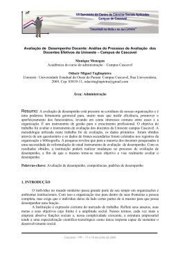 An&aacute;lise do Processo de Avalia&ccedil;&atilde;o dos Docentes Efetivos