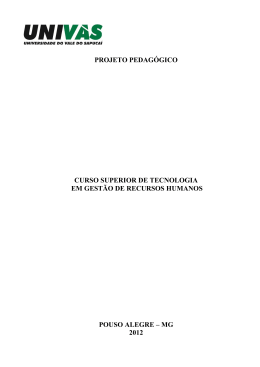 projeto pedag&oacute;gico curso superior de tecnologia em