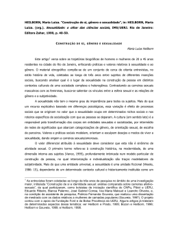 HEILBORN, Maria Luiza. &ldquo;Constru&ccedil;&atilde;o de si, g&ecirc;nero e