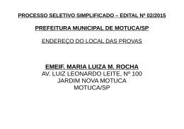 EMEIF. MARIA LUIZA M. ROCHA AV. LUIZ LEONARDO