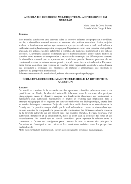 A ESCOLA E O CURR&Iacute;CULO MULTICULTURAL: A