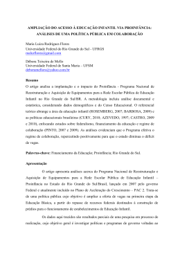 amplia&ccedil;&atilde;o do acesso &agrave; educa&ccedil;&atilde;o infantil via proinf&acirc;ncia