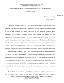 ESTRESSE OCUPACIONAL E ASS&Eacute;DIO MORAL EM