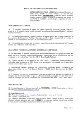 EDITAL DE PROCESSO SELETIVO Nº 02/2015 MARIA LUIZA