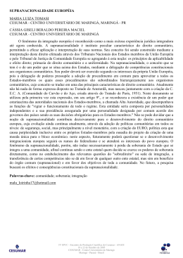 supranacionalidade europ&eacute;ia maria luiza tomasi