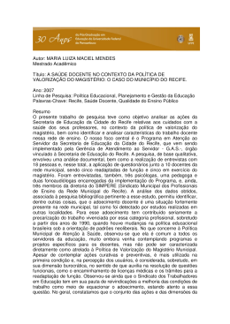 Autor: MARIA LUIZA MACIEL MENDES Mestrado Acadêmico Título