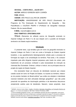 Elementos de reflex&atilde;o acerca da Geograf&iacute;a ensinada no Imperial