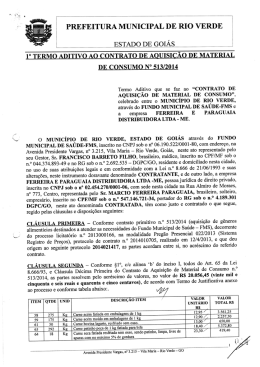 PREFEITURA MUNICIPAL DE RIO VERDE ESTADO DE GOIÁS 1 1
