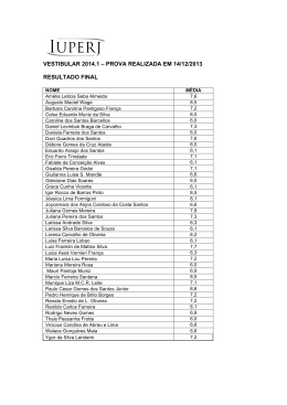 VESTIBULAR 2014.1 &ndash; PROVA REALIZADA EM 14/12/2013