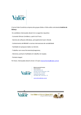 O jornal Valor Econômico empresa dos grupos Globo e