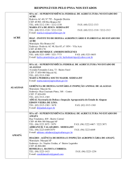 RESPONSVEIS PELO PNSA NOS ESTADOS