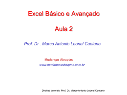 Excel B&aacute;sico e Avan&ccedil;ado Aula 2