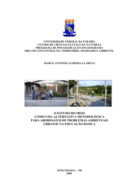 Estudo do Meio como uma Alternativa Metodol&oacute;gica