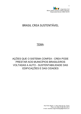 "Brasil Crea sustent&aacute;vel", por Marco Ant&ocirc;nio Machado