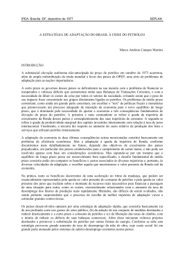 A ESTRAT&Eacute;GIA DE ADAPTA&Ccedil;&Atilde;O DO BRASIL &Agrave; CRISE DO