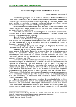 As fronteiras da palavra em Carolina Maria de Jesus Maria