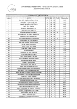 lista de ordenação final