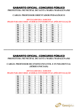 GABARITO OFICIAL CONCURSO SANTA MARIA MADALENA