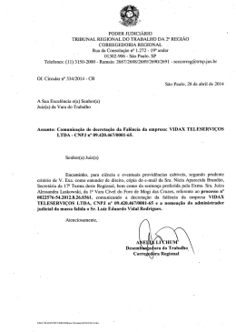 PODER JUDICIÁRIO - Tribunal Regional do Trabalho da 2ª Região