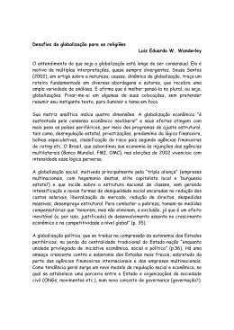 Desafios da globaliza&ccedil;&atilde;o para as religi&otilde;es Luiz Eduardo - PUC-SP